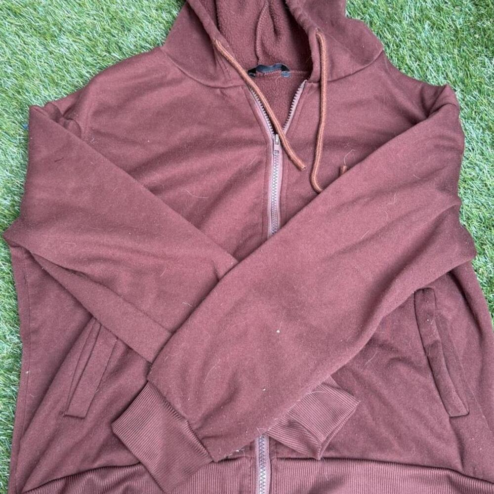 Shein brown zip up hoodie